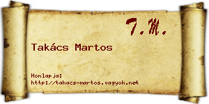 Takács Martos névjegykártya